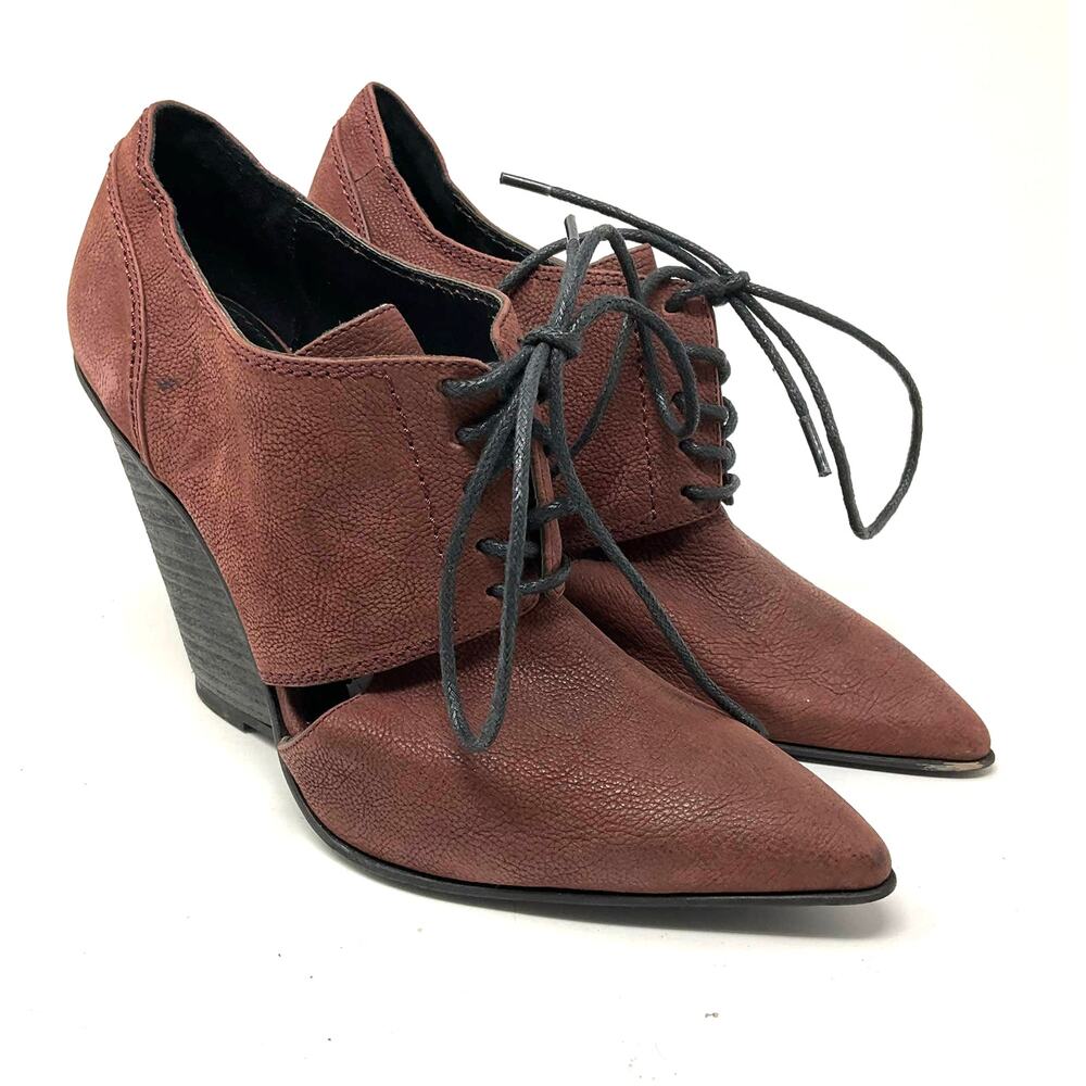 Kenneth Cole New York Women's Brown Lace Up‎ High Heels Ankle Boots